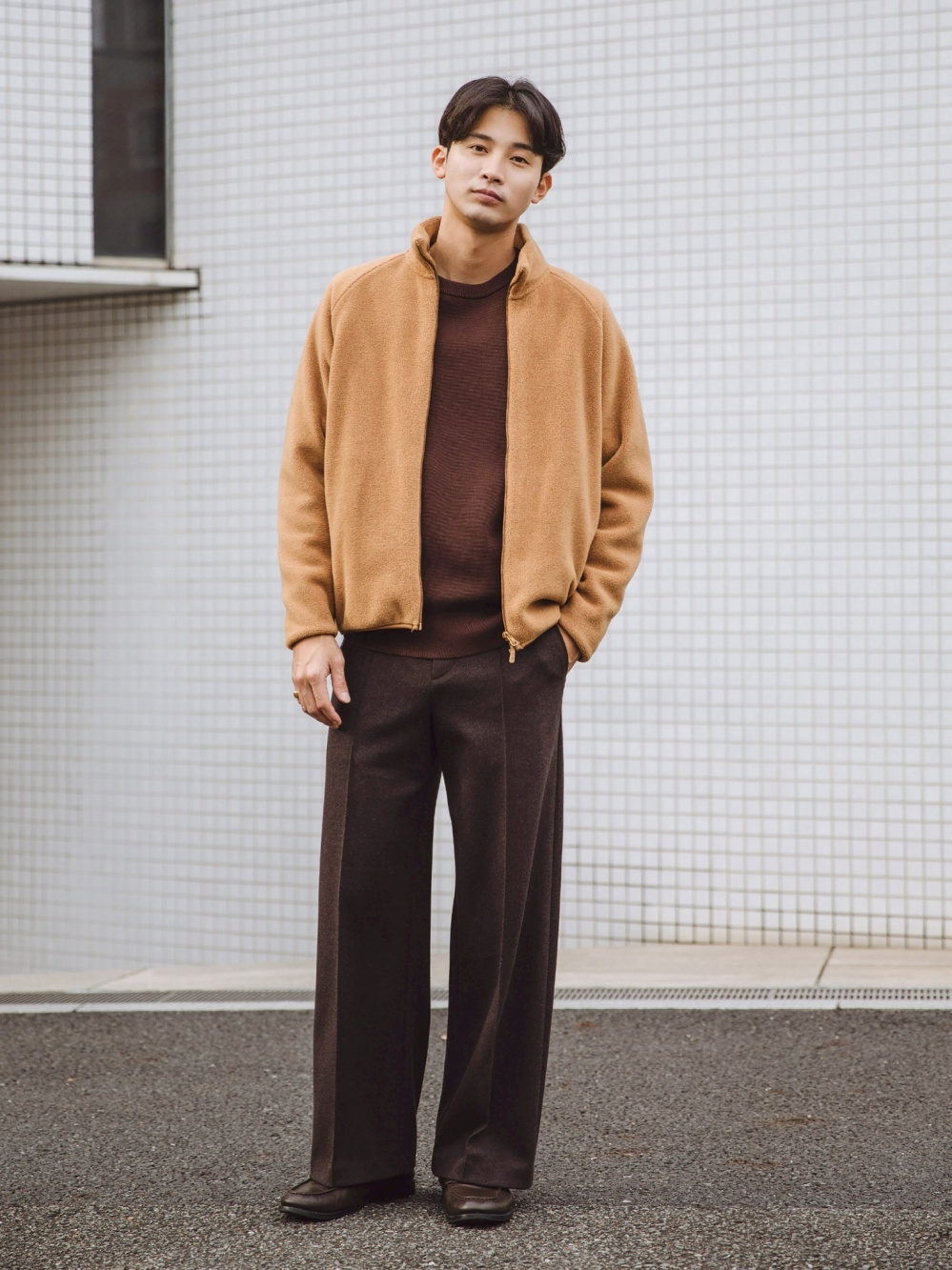 ソフトタッチクルーネックTシャツ/長袖、ブラッシュドジャージー