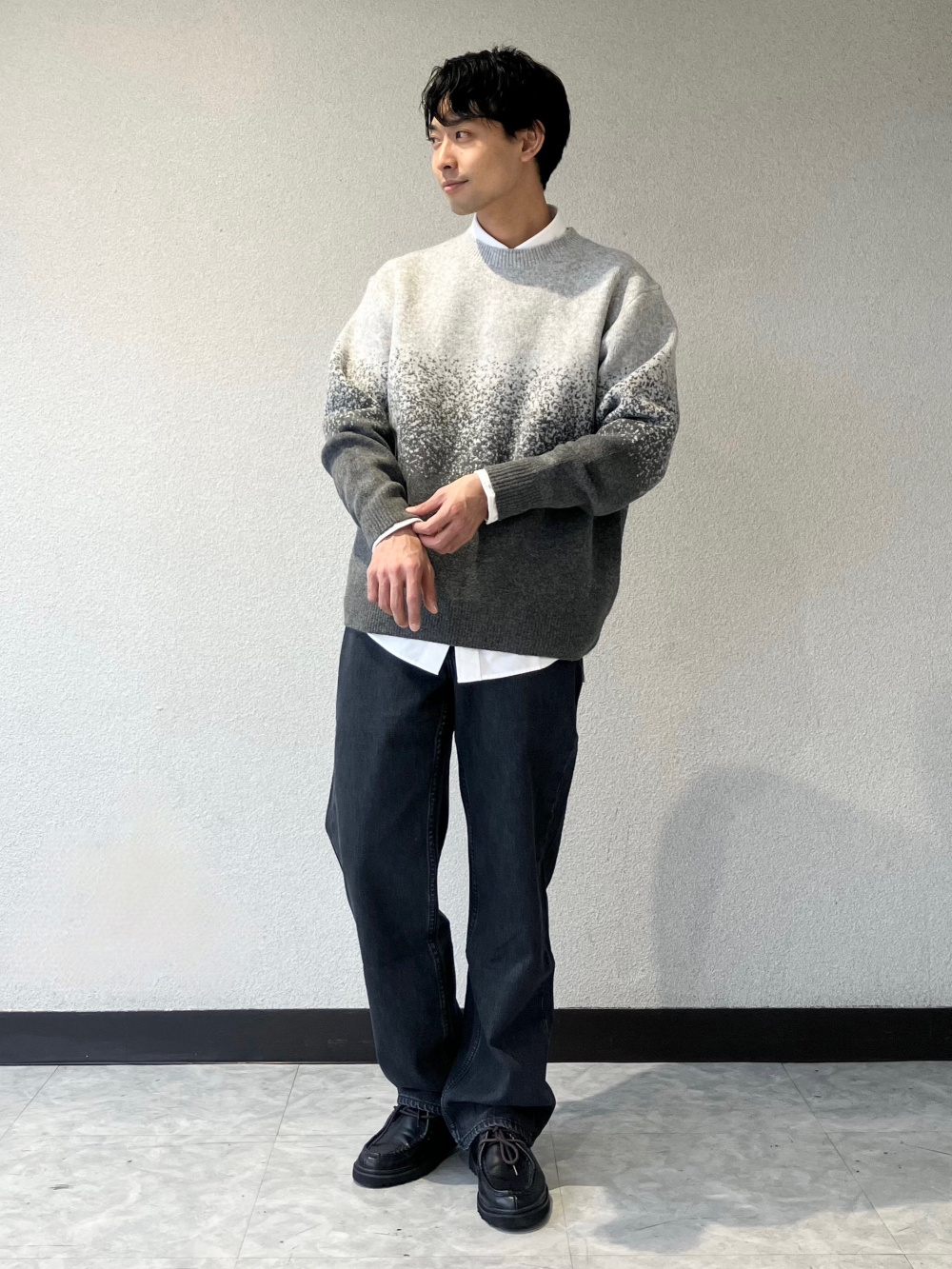 ソフトニットフリースクルーネックT、カウズ ウィンター カシミヤ