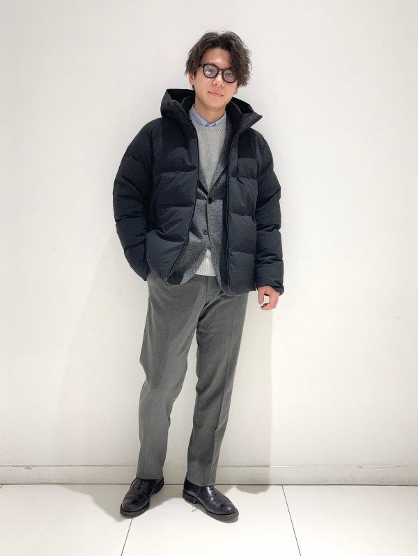 ブラッシュドジャージージャケット/ヘリンボーン（メンズ）の着用