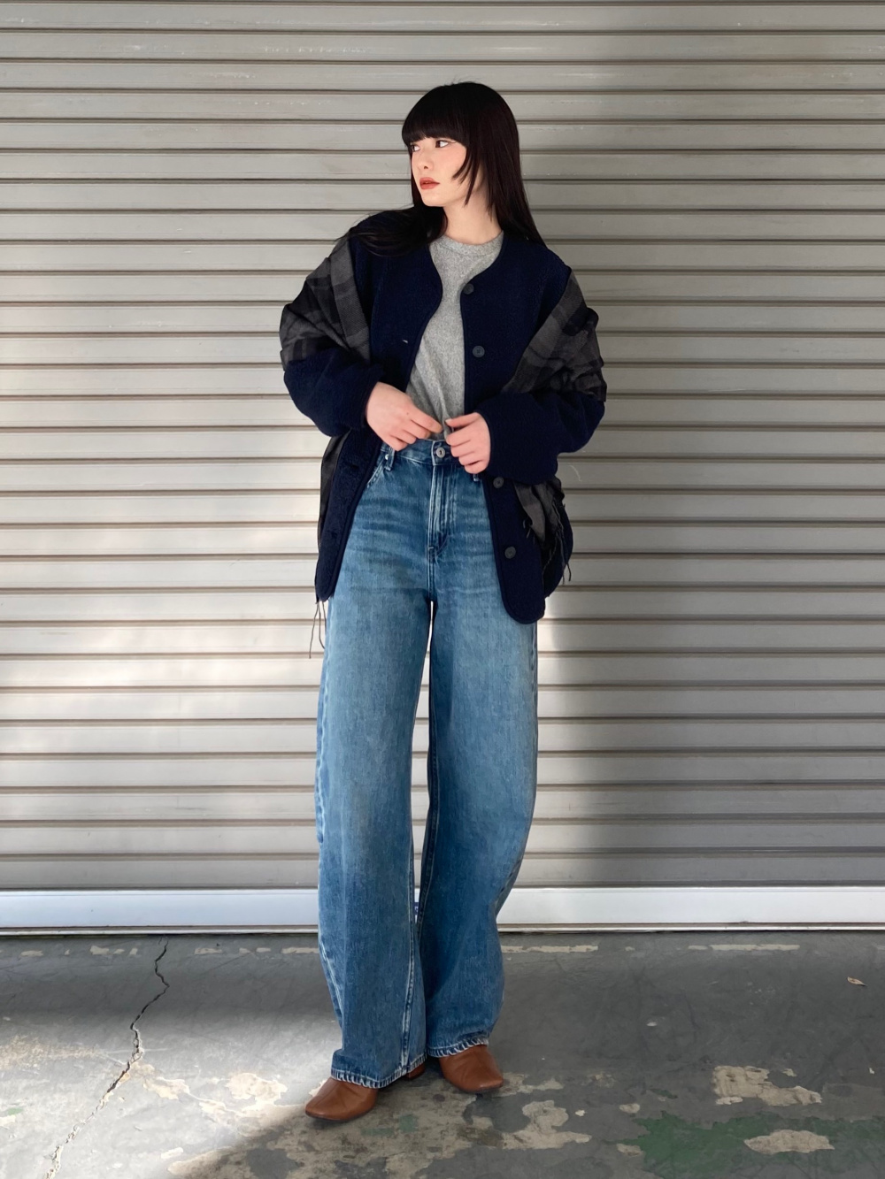 ソフトニットフリースクルーネックT、フリースハーフジッププル