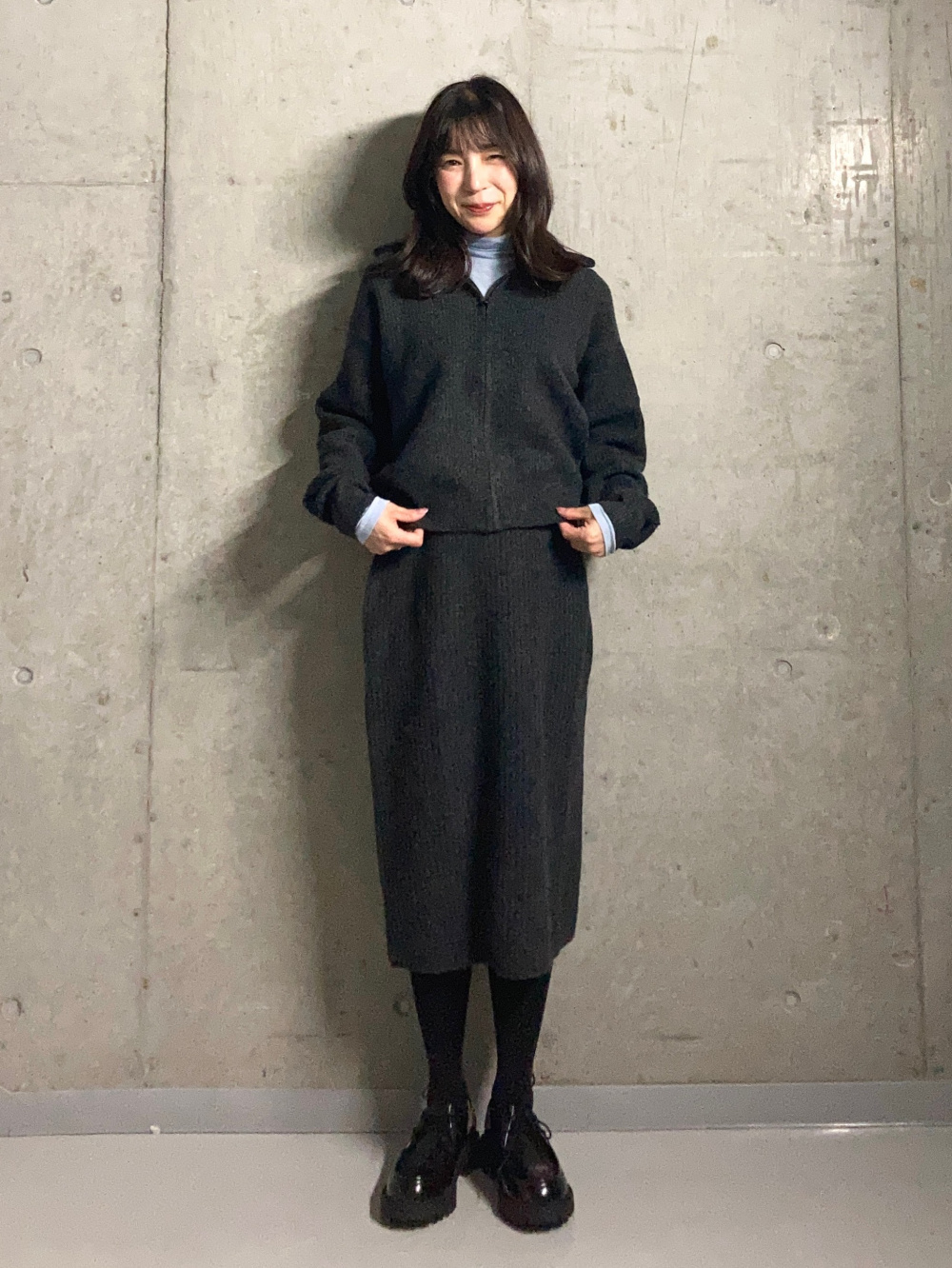 ツイードテーラードジャケット、フレアスコート」の着用コーディネート