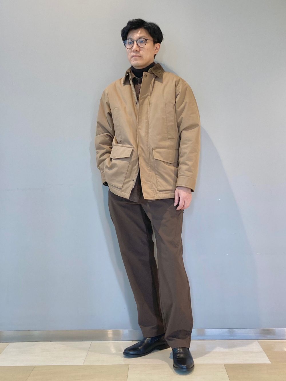 ブラッシュドジャージージャケット/ヘリンボーン、フランネルシャツ