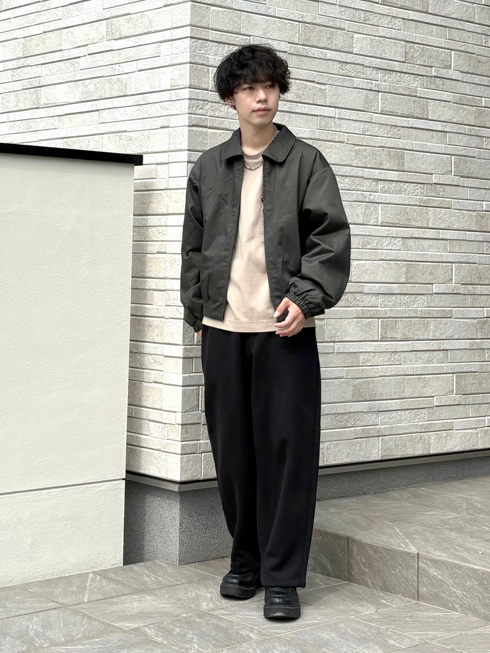 パフテックショートブルゾン、ツイルワークオーバーサイズシャツ」の