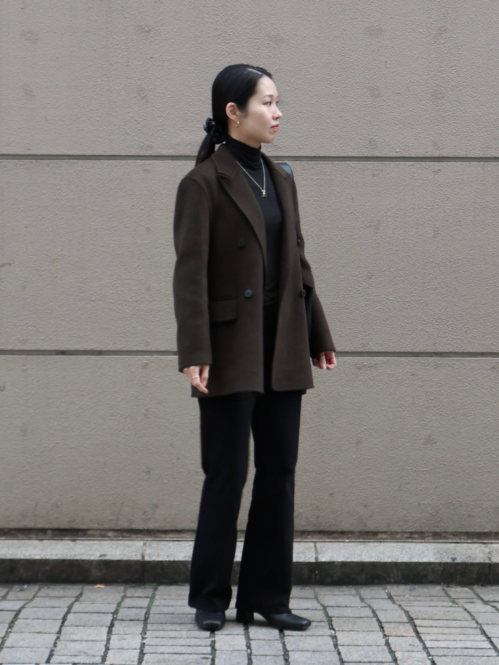 ユニクロ　ダブルフェイスジャケット/DARK BROWN ダブルフェイスジャケット」の着用コーディネート| ユニクロ公式