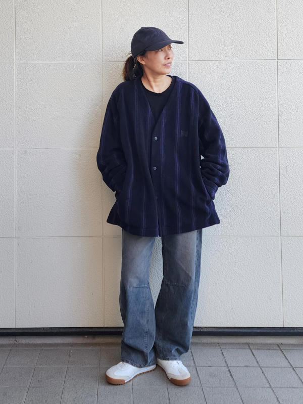 needles ユニクロ　フリース　ワイドパンツ　オーバーサイズ　カーディガン フリースオーバーサイズカーディガン、フリースワイドパンツの