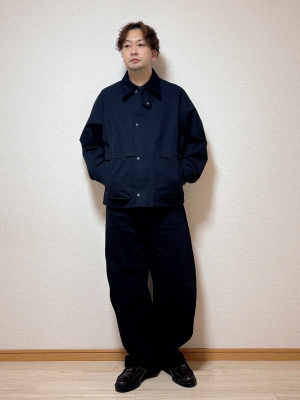 AFF AIVER ウォッシュ PUショートブルゾン　Mサイズ　ブラック AFF AIVER ウォッシュ PUショートブルゾン Mサイズ ブラック