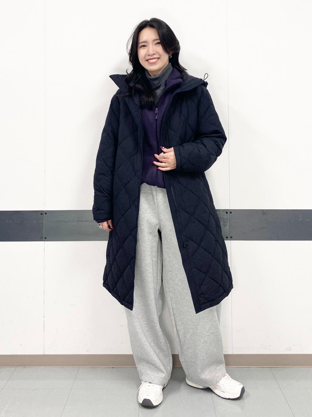 パフテックロングコートリラックスフィット、タックワイドパンツ/丈