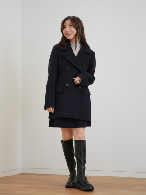 ユニクロ公式 | ウールブレンドピーコート