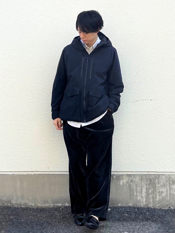 リラックスVネックセーター、ブロードオーバーサイズシャツ/ストライプ