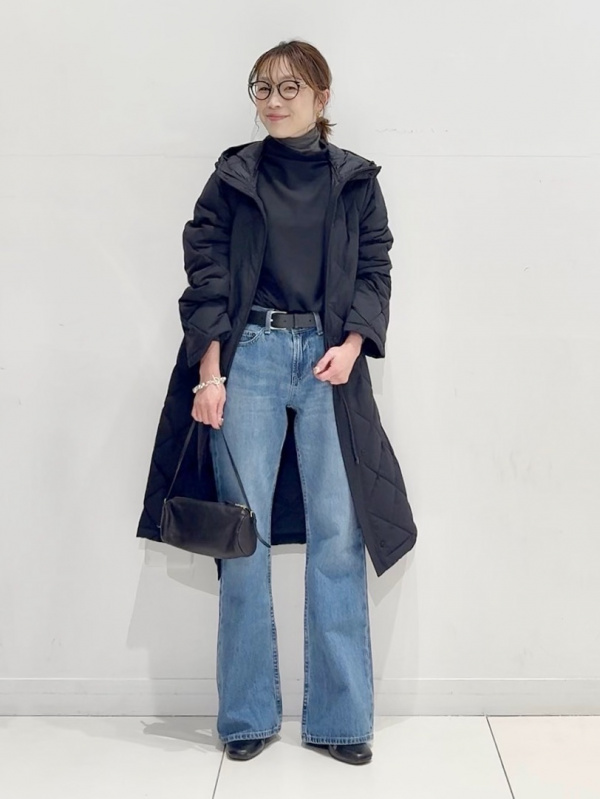 パフテックロングコートリラックスフィット（レディース）の着用