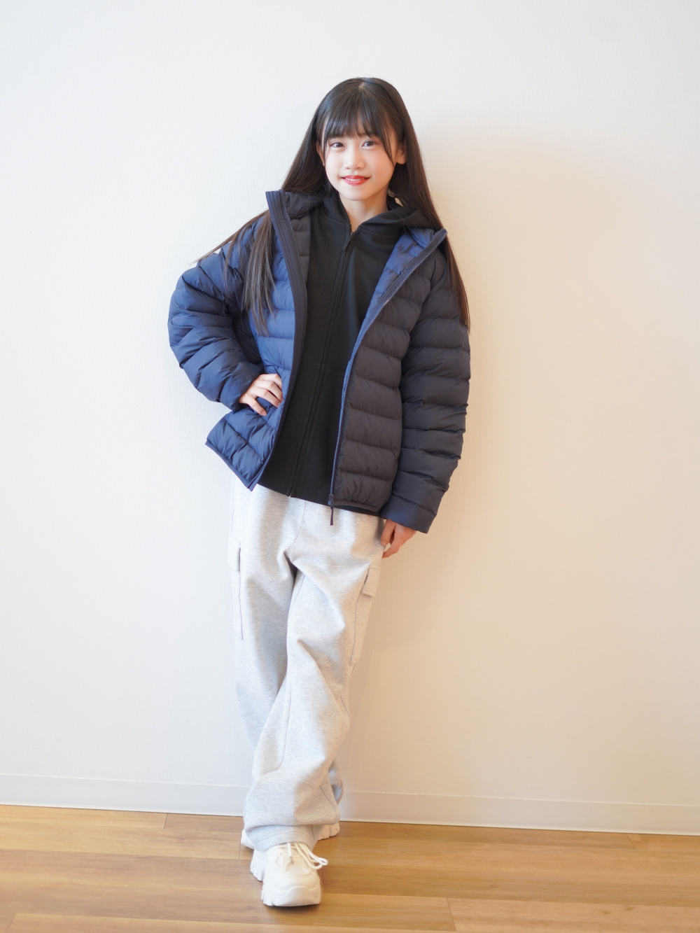 ドライスウェットパンツ、ドライスウェットフルジップパーカ」の着用