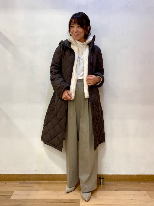 パフテックロングコートリラックスフィットのコーディネート・着用