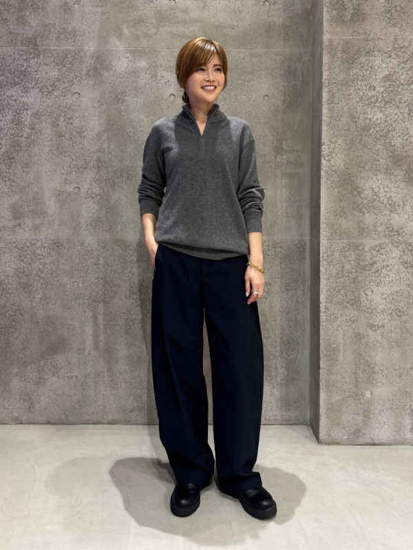 カシミヤハーフジップセーター」のレディースのコーディネート一覧