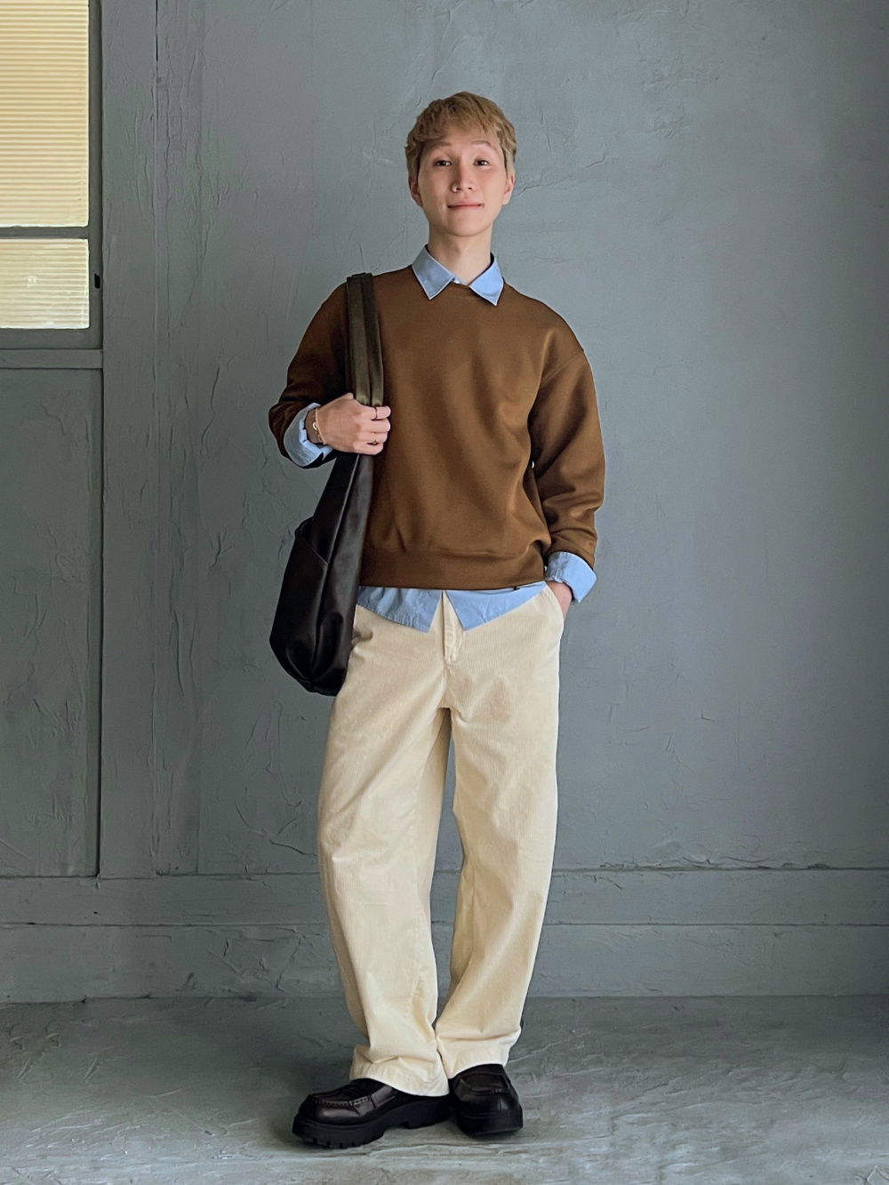 ブラッシュドジャージージャケット/ヘリンボーン、オーバーサイズ