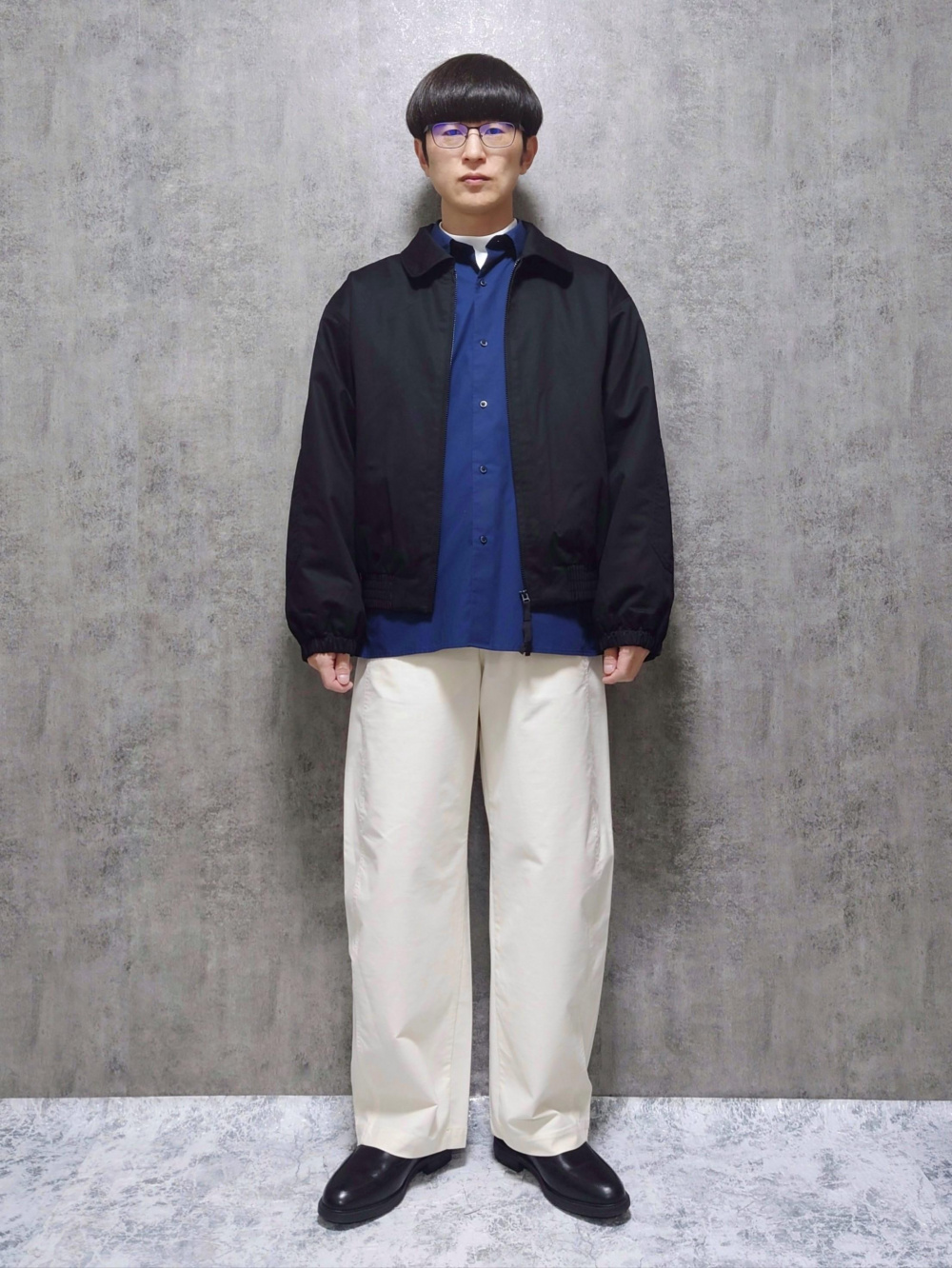 パフテックショートブルゾン＋ パフテックショートブルゾン、ブラッシュドモックネックTシャツ/長袖