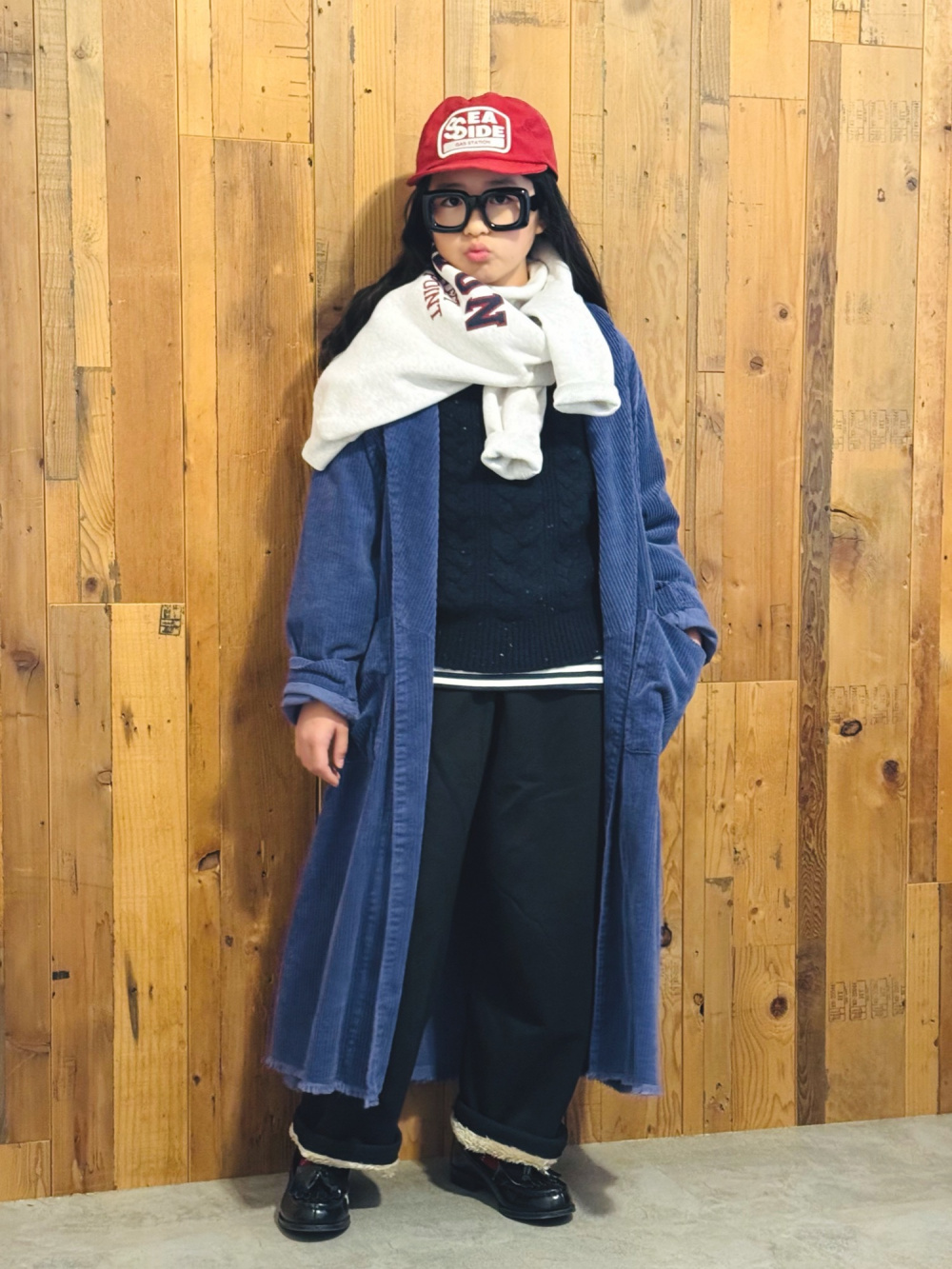 スウェットワイドパンツ/丈短め、ヒートテックフリースタートルネックT