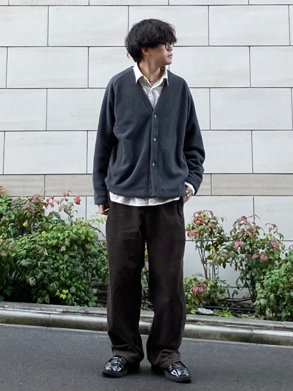 リラックスVネックセーター、ブロードオーバーサイズシャツ/ストライプ