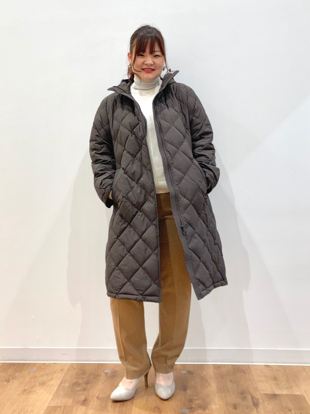 パフテックロングコートリラックスフィット」の着用コーディネート