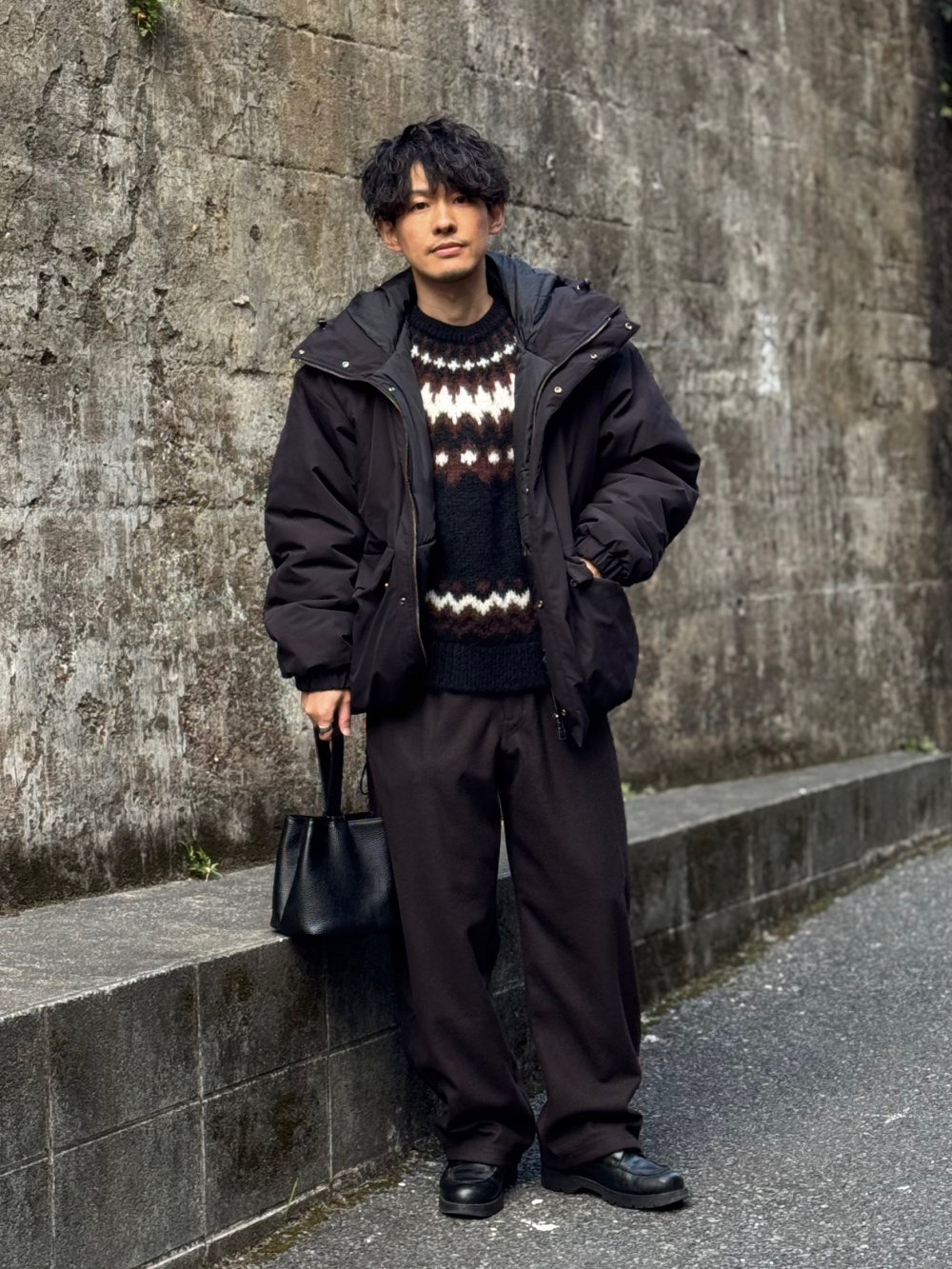 ブラッシュドスウェットワイドパンツ、パフテックショートブルゾン」の