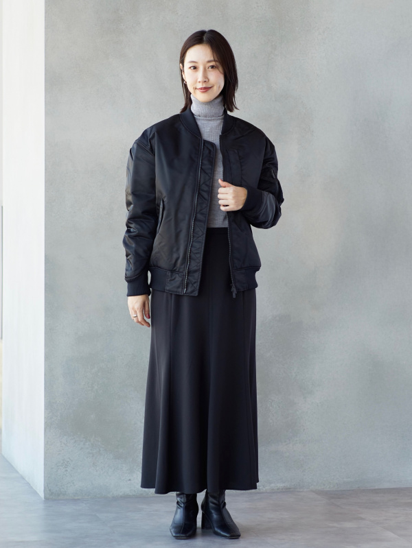 ハイブリッドダウンオーバーサイズMA－1（メンズ）の着用