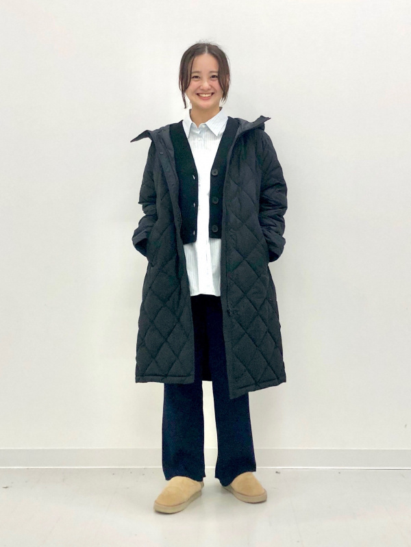 パフテックロングコートリラックスフィット（レディース）の着用