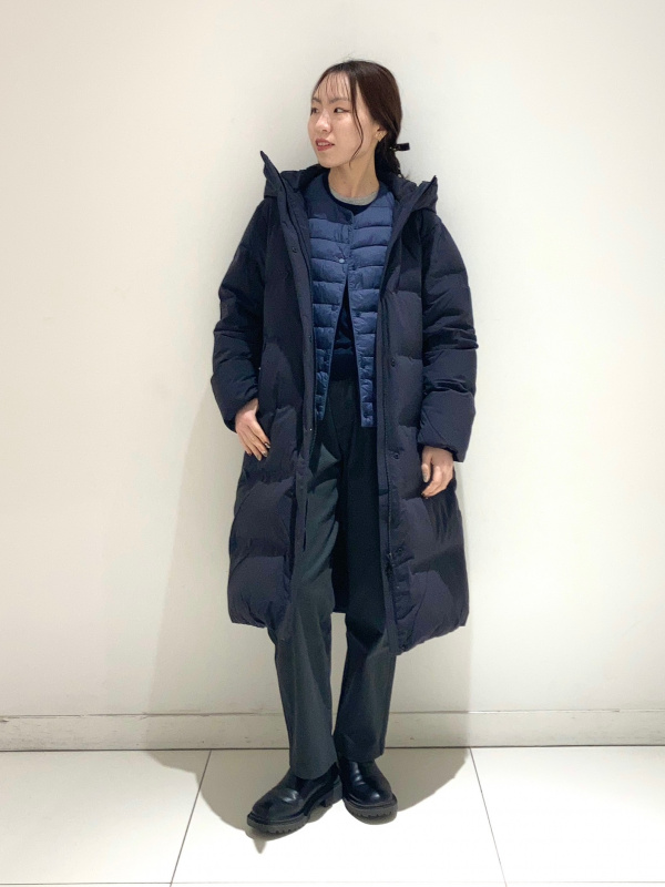 シームレスダウンロングコート（レディース）の着用コーディネート一覧