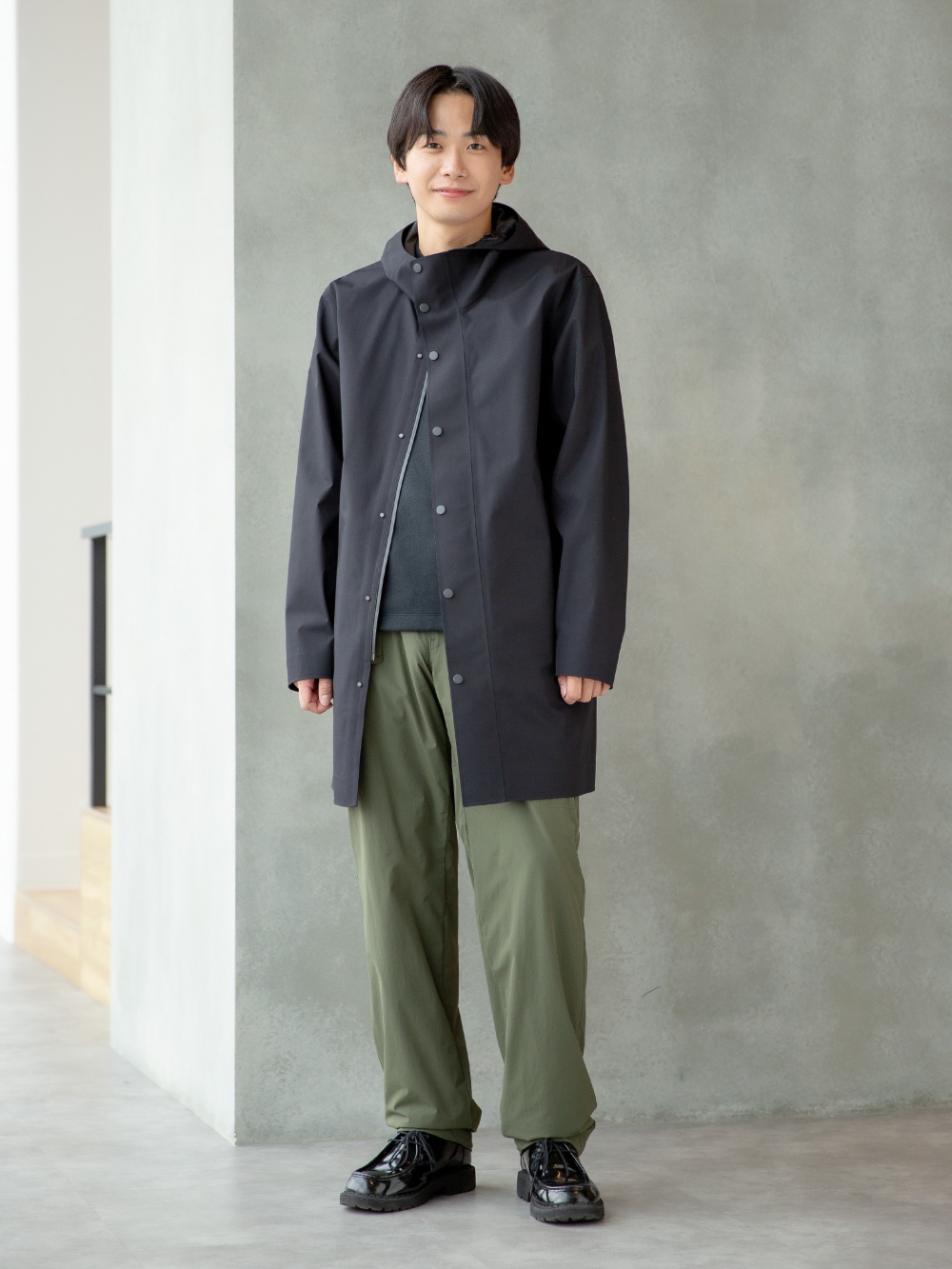 パフテックコンパクトベスト、パフテックハーフコート」の着用