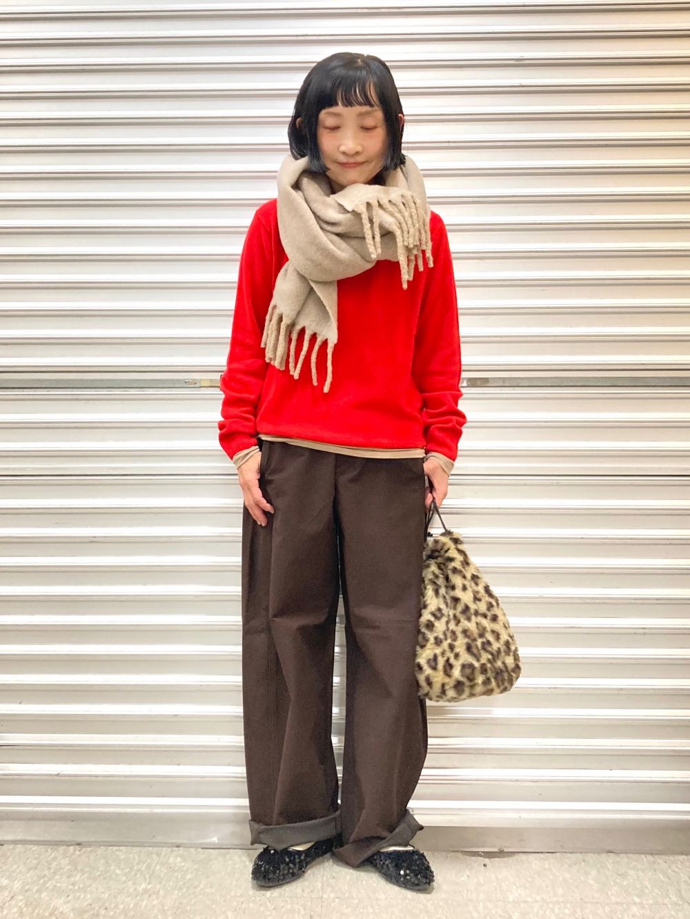 はるページ① ヒートテックフリースタートルネックT、パフテックパーカ」の着用