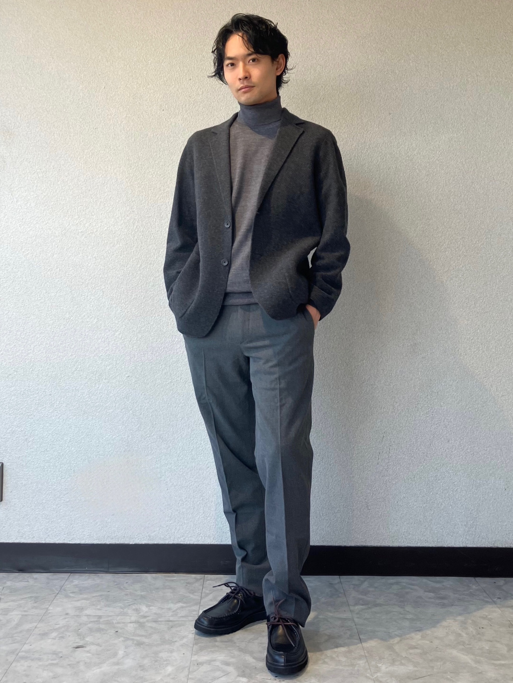 テーラードジャケット（チェック） セットアップ可能、メリノ