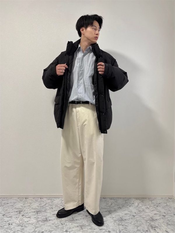 スウェットワイドパンツ/丈長め、ブロードオーバーサイズシャツ