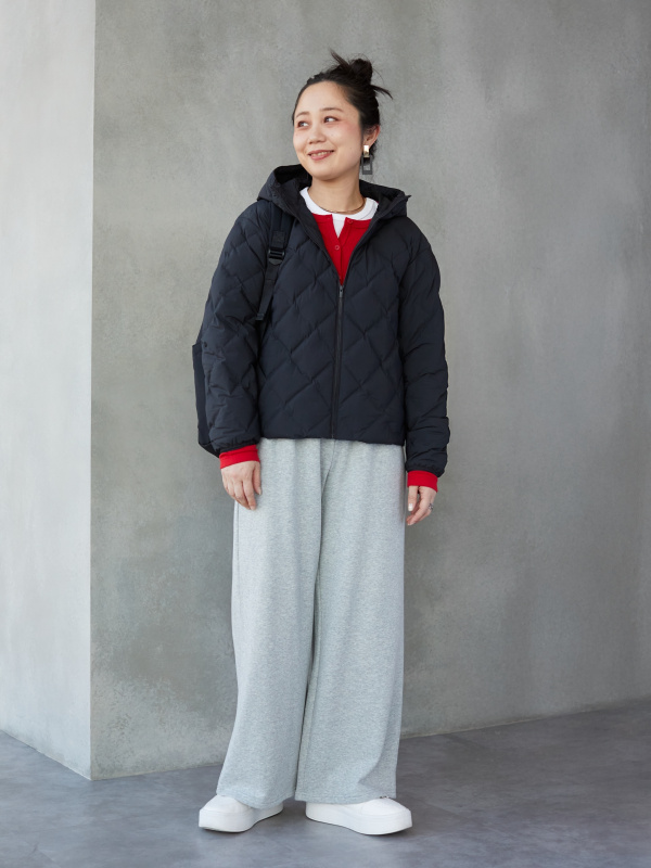 ソフトリブクルーネックT/長袖（レディース）の着用コーディネート一覧