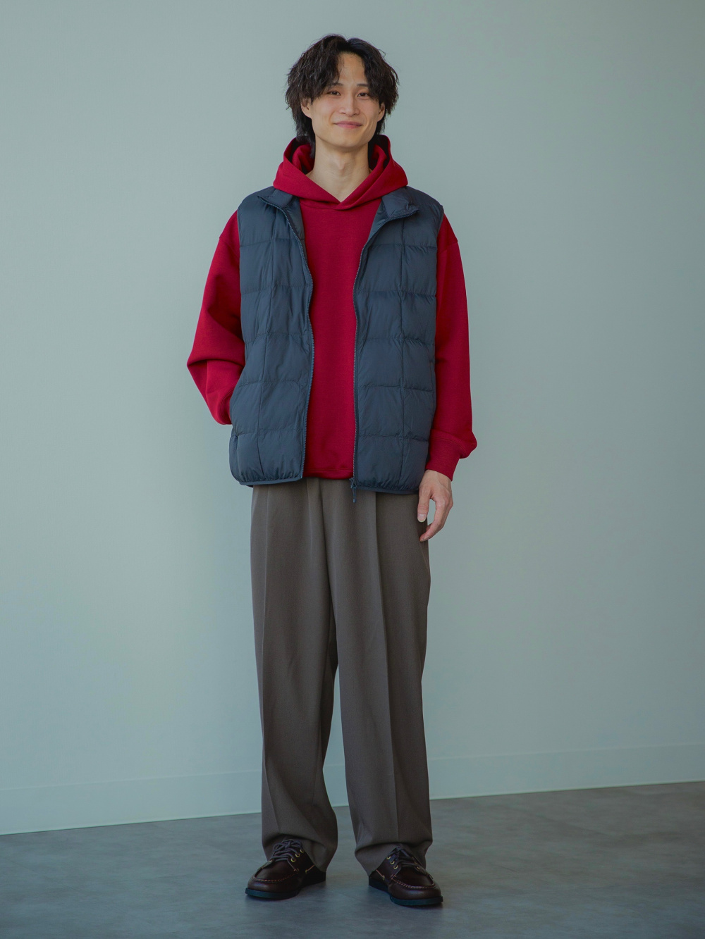 スウェットオーバーサイズプルパーカ、コーティングオーバーサイズ