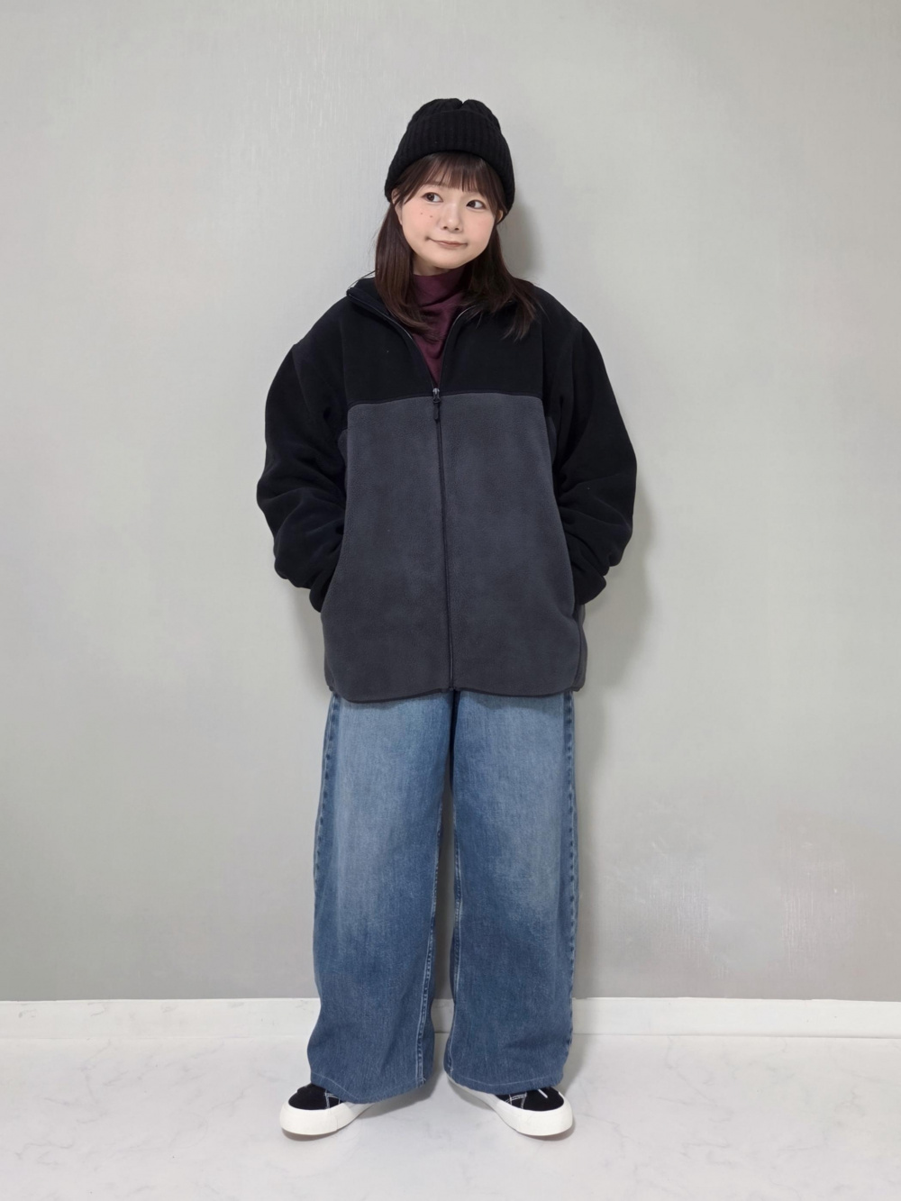 フリースジャケット、mofusand ファーリーフリースセット」の着用