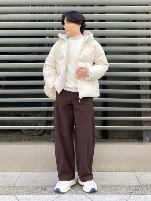 ソフトニットフリースクルーネックTのコーディネート・着用イメージ 
