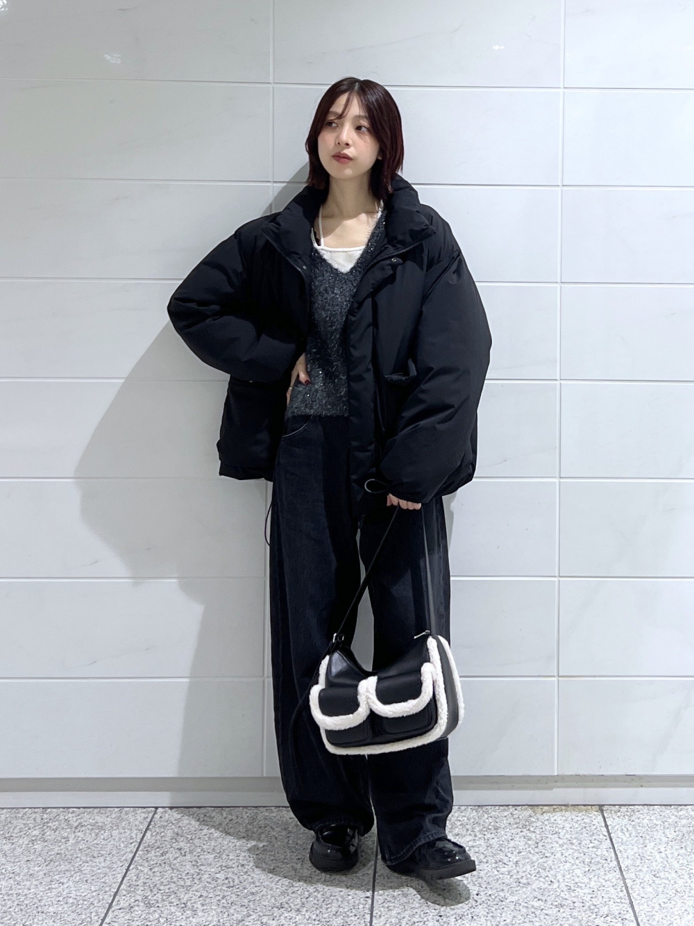 ブラッシュドスウェットワイドパンツ、ダブルフェイスフルジップ