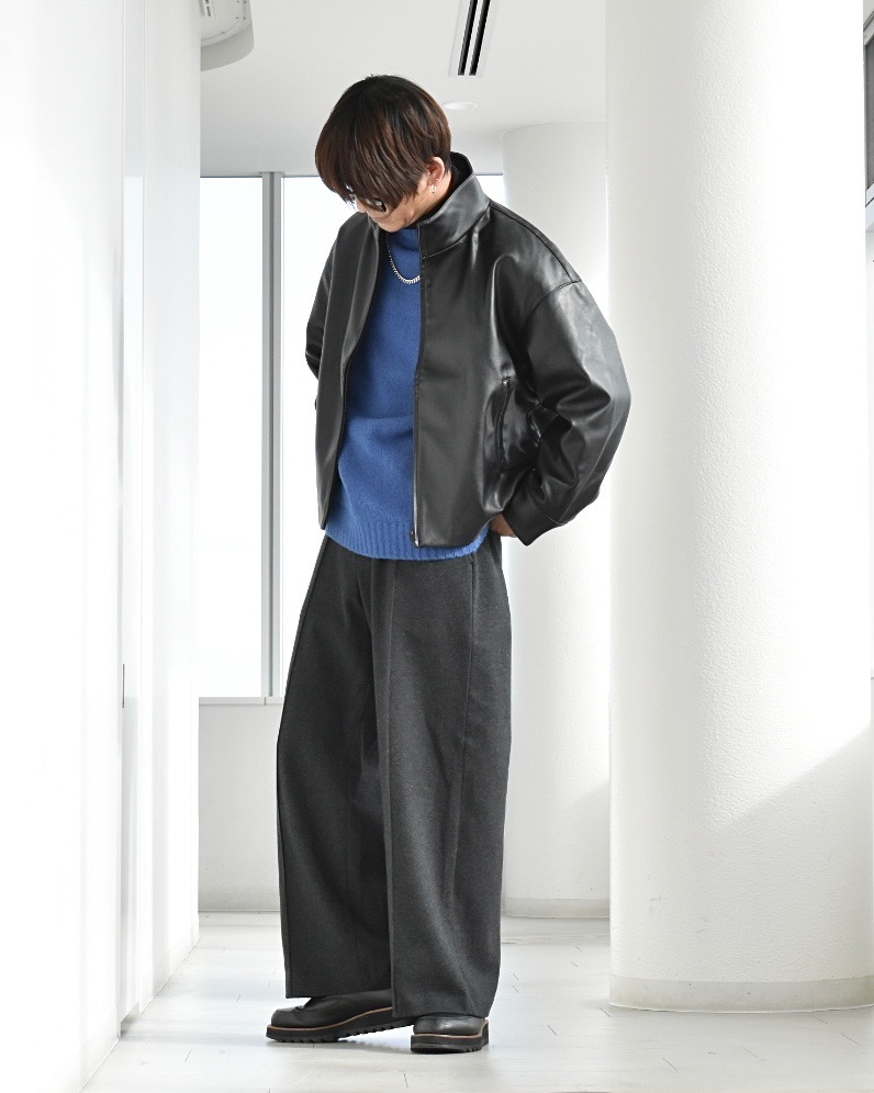 ソフトタッチタートルネックTシャツ、ブラッシュドジャージーオーバー