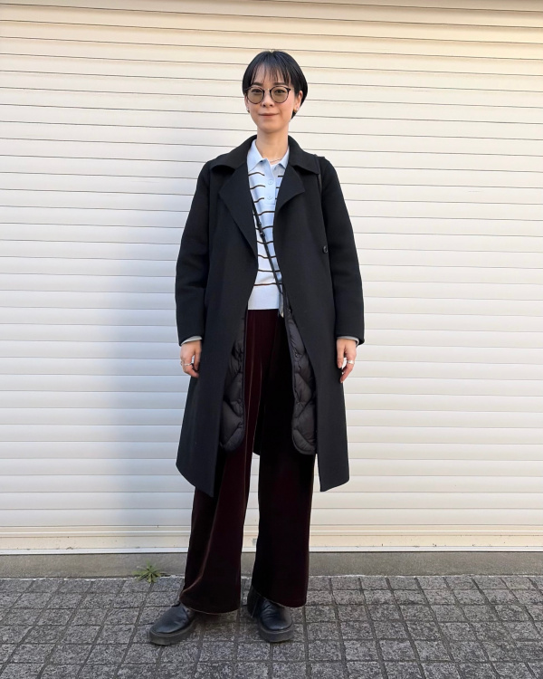 【UNIQLO:C】パフテックオーバーサイズコート　L 黒 オーバーサイズジャケット、パフテックオーバーサイズコートの