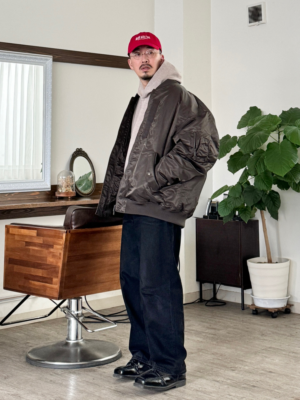 スウェットオーバーサイズプルパーカ、コーティングオーバーサイズ