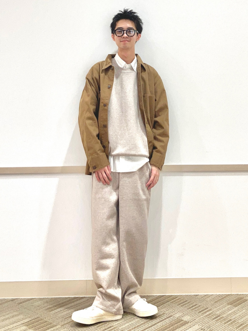 ウールブレンドシャツジャケット、ブロードシャツ/ボタンダウン」の