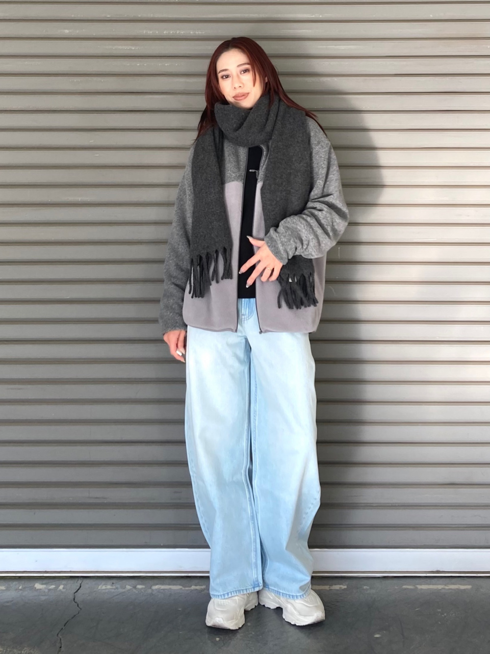 フリースジャケット、mofusand ファーリーフリースセット」の着用