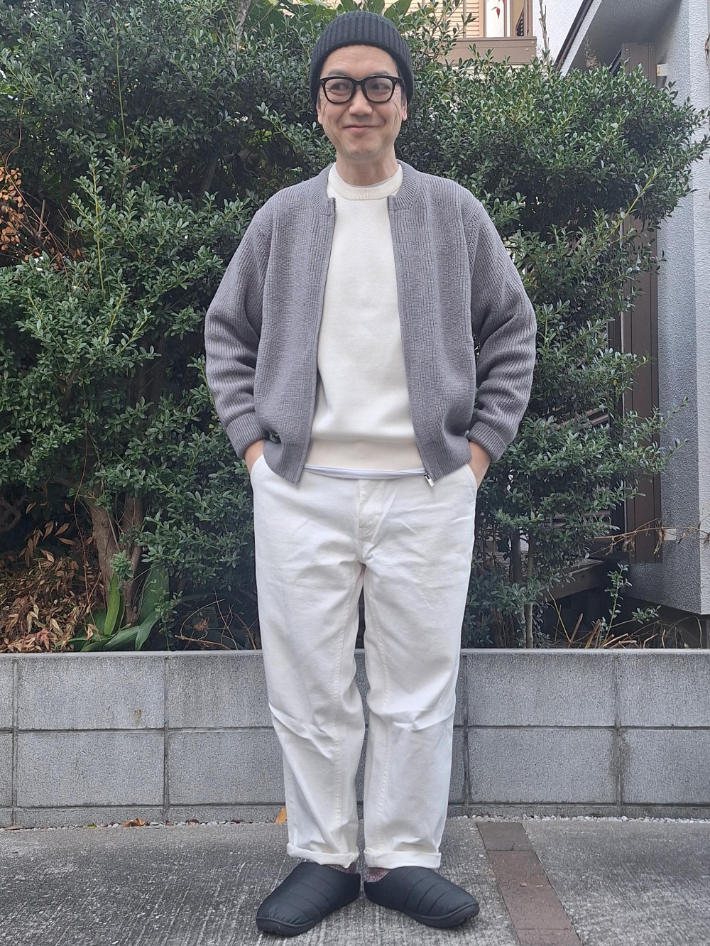 ユニクロC　クルーネックフルジップカーディガン　グレー　Sサイズ　UNIQLOC UNIQLO C クルーネックフルジップカーディガン｜Yahoo!フリマ（旧