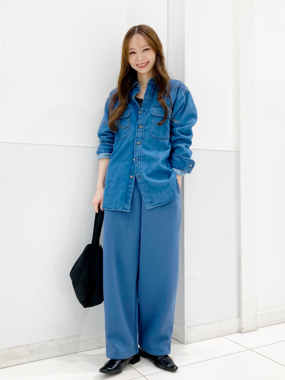 スウェットワイドパンツ、ソフトコットンボーダーラウンドヘムT」の