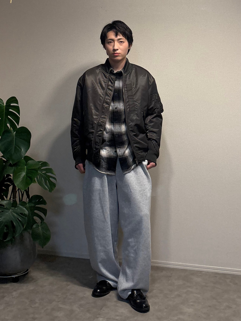 ハイブリッドダウンオーバーサイズMA－1、ブロードシャツ/ストライプ