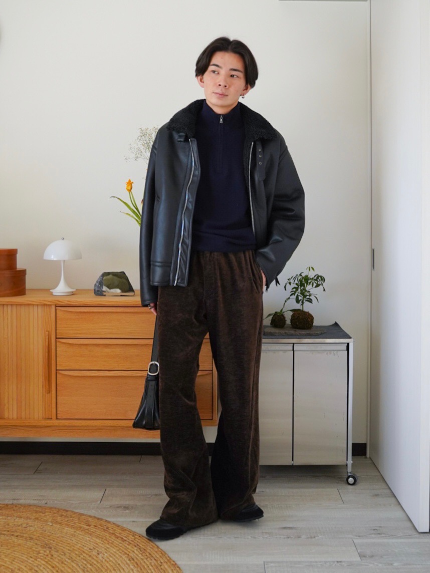 ユーティリティショートブルゾン、カシミヤハーフジップセーター」の