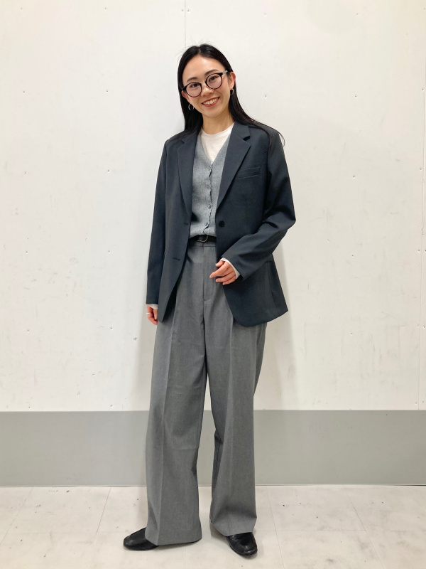 UNIQLO U リラックスフィットジャケット　タックワイドパンツ　セットアップ テーラードジャケット/リラックスフィット、タックワイドパンツの
