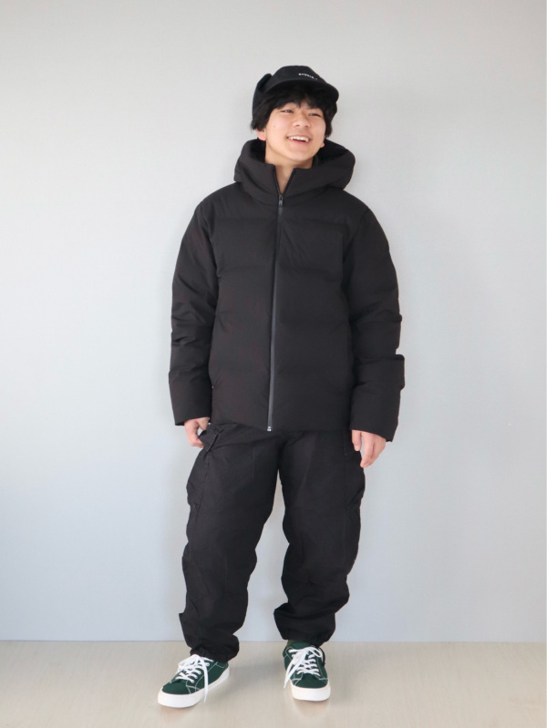 コットンショートブルゾン、ワイドフィットカーゴパンツの
