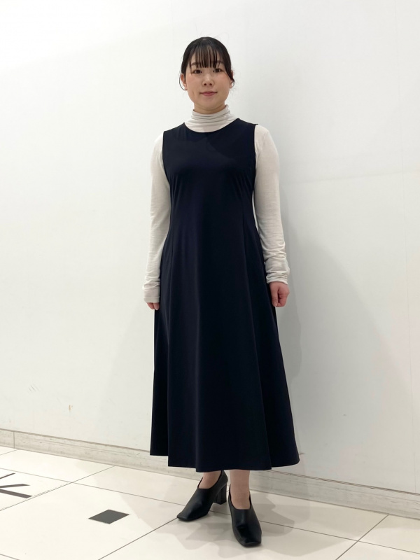 ハーフジップニットワンピース、極暖ヒートテックカシミヤブレンド