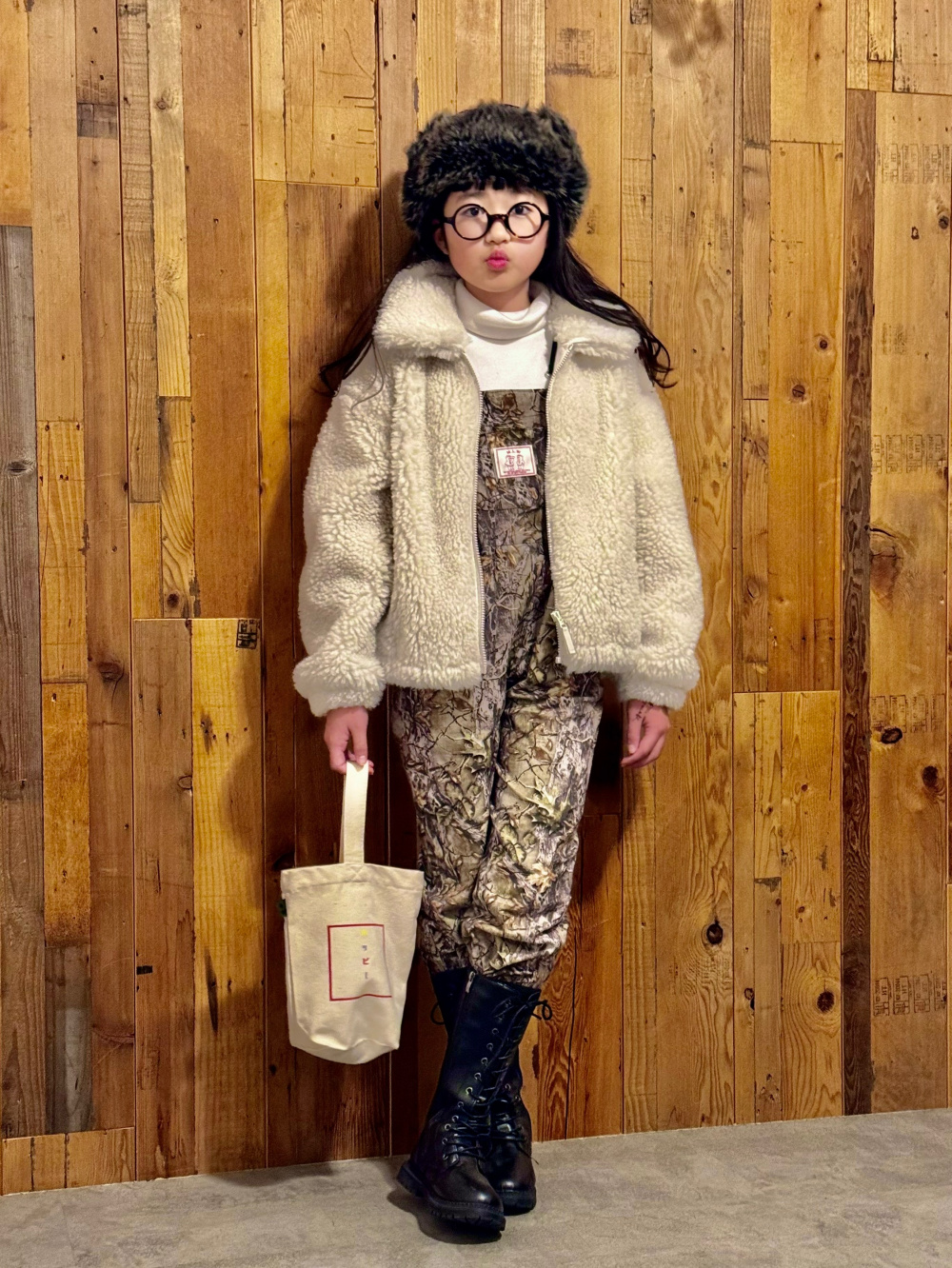 スウェットワイドパンツ/丈短め、ヒートテックフリースタートルネックT