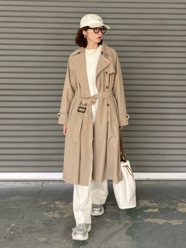 UNIQLOトレンチコートリラックスフィット ベージュ ユニクロ公式 | トレンチコート/リラックスフィット(レディース)