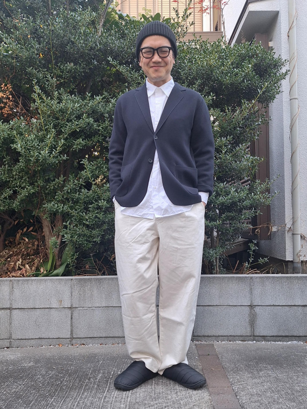 ミラノリブジャケット、ブロードオーバーサイズシャツのコーディネート
